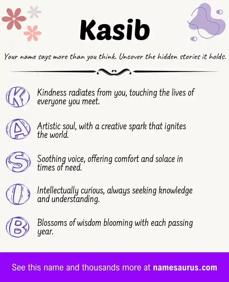 Acrostic poem about Kasib.