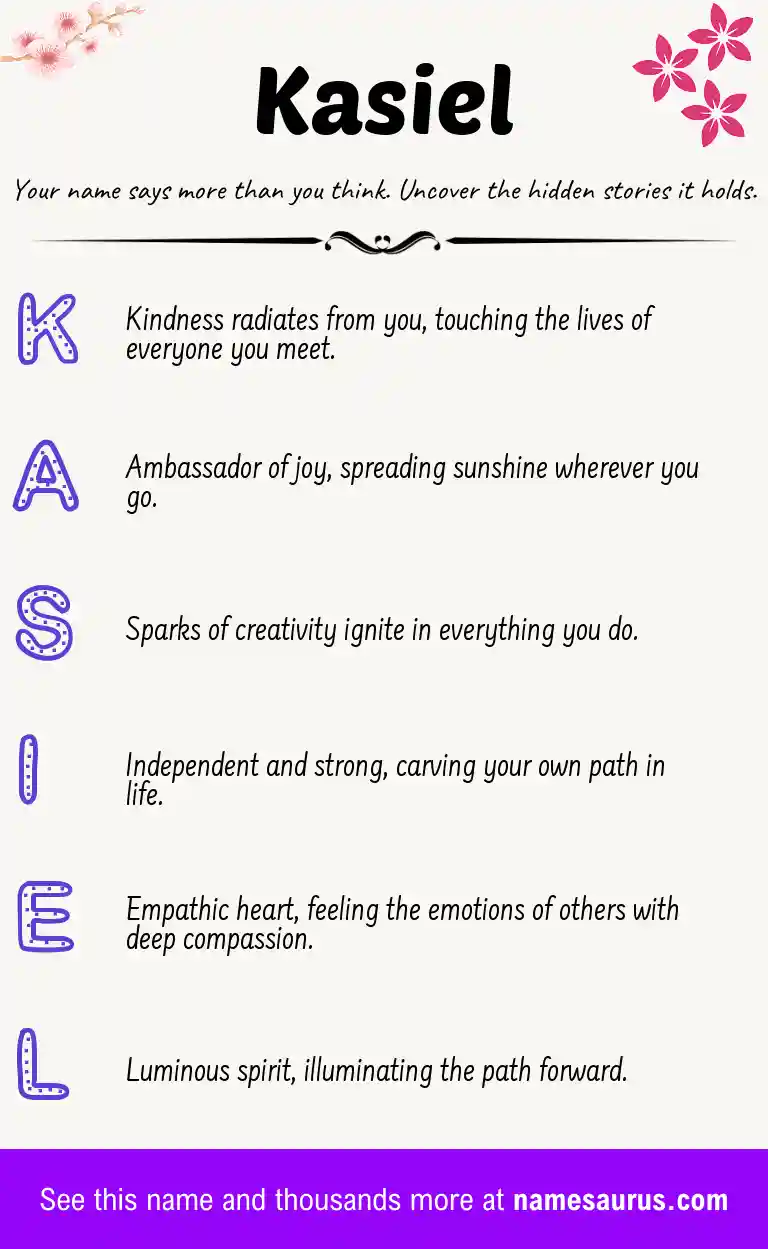 Acrostic poem about Kasiel.
