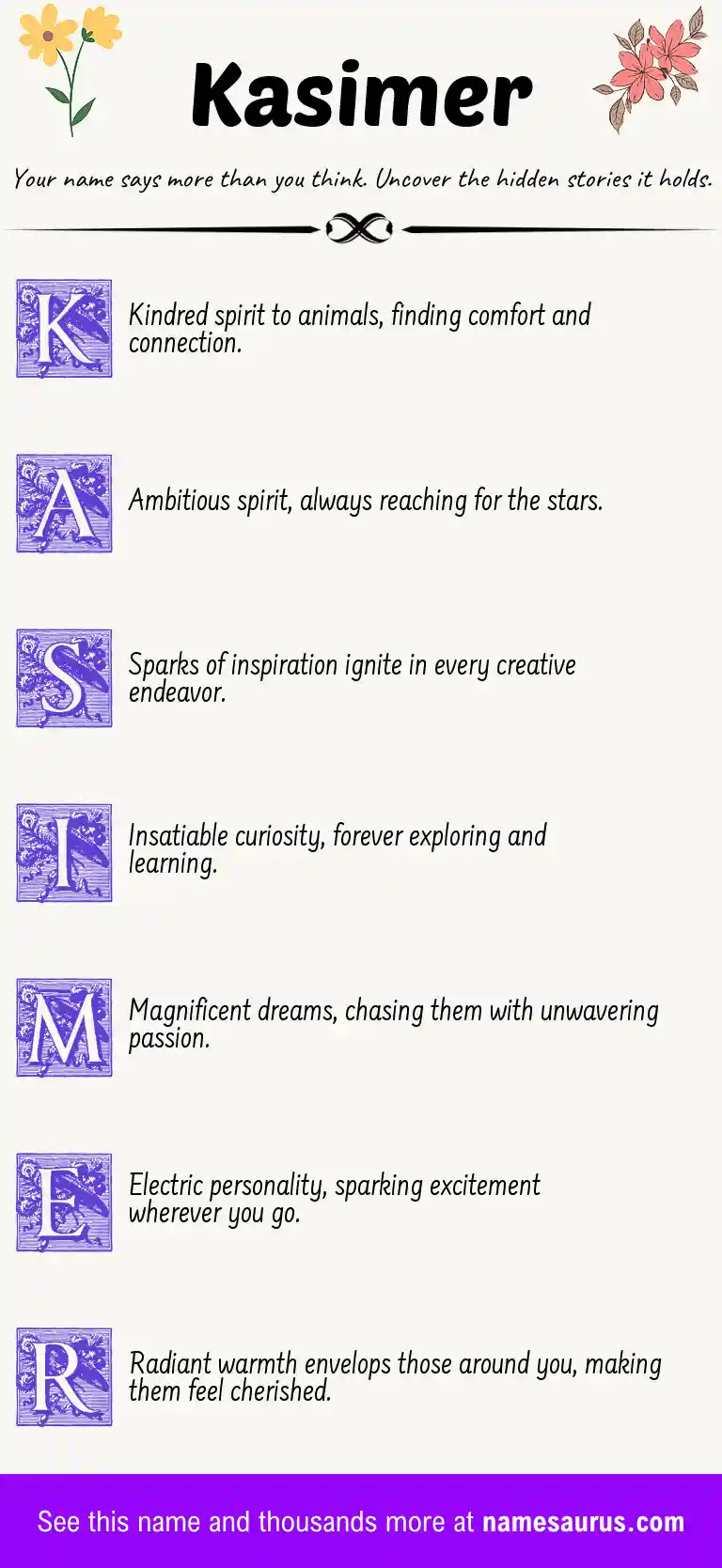 Acrostic poem about Kasimer.