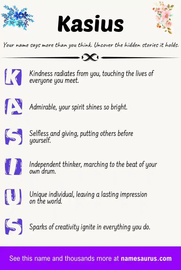 Acrostic poem about Kasius.