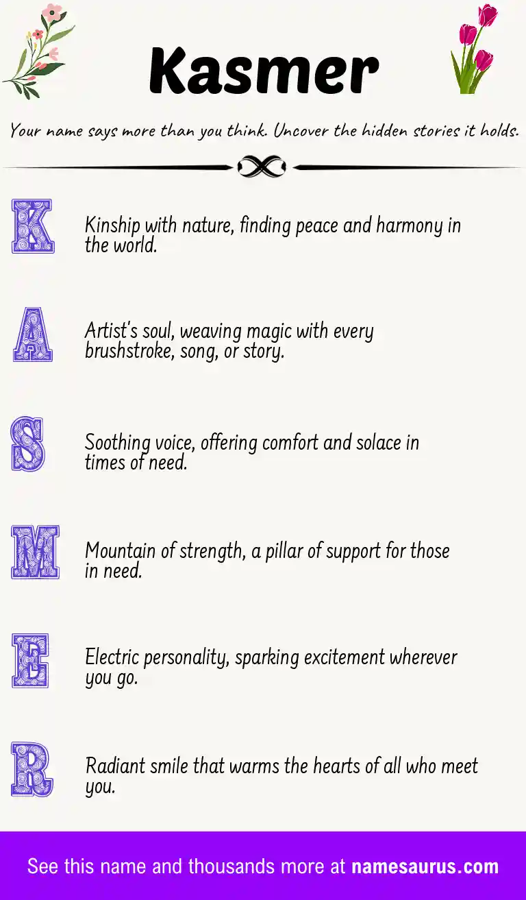 Acrostic poem about Kasmer.