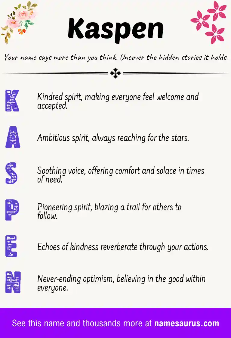 Acrostic poem about Kaspen.