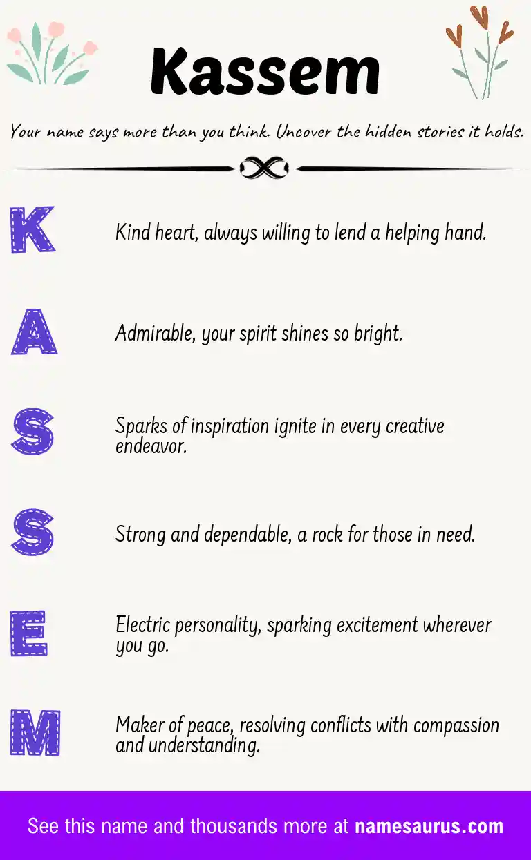 Acrostic poem about Kassem.