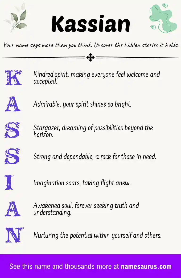 Acrostic poem about Kassian.