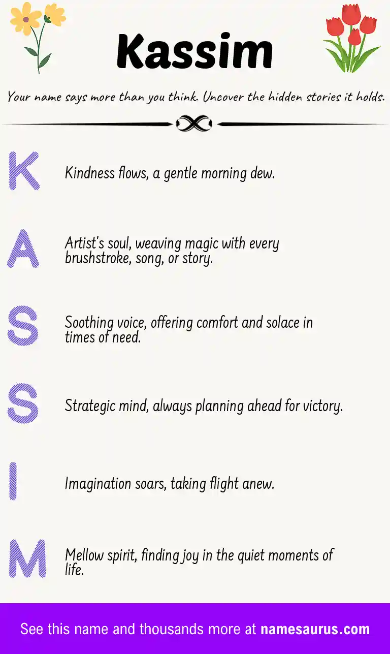 Acrostic poem about Kassim.