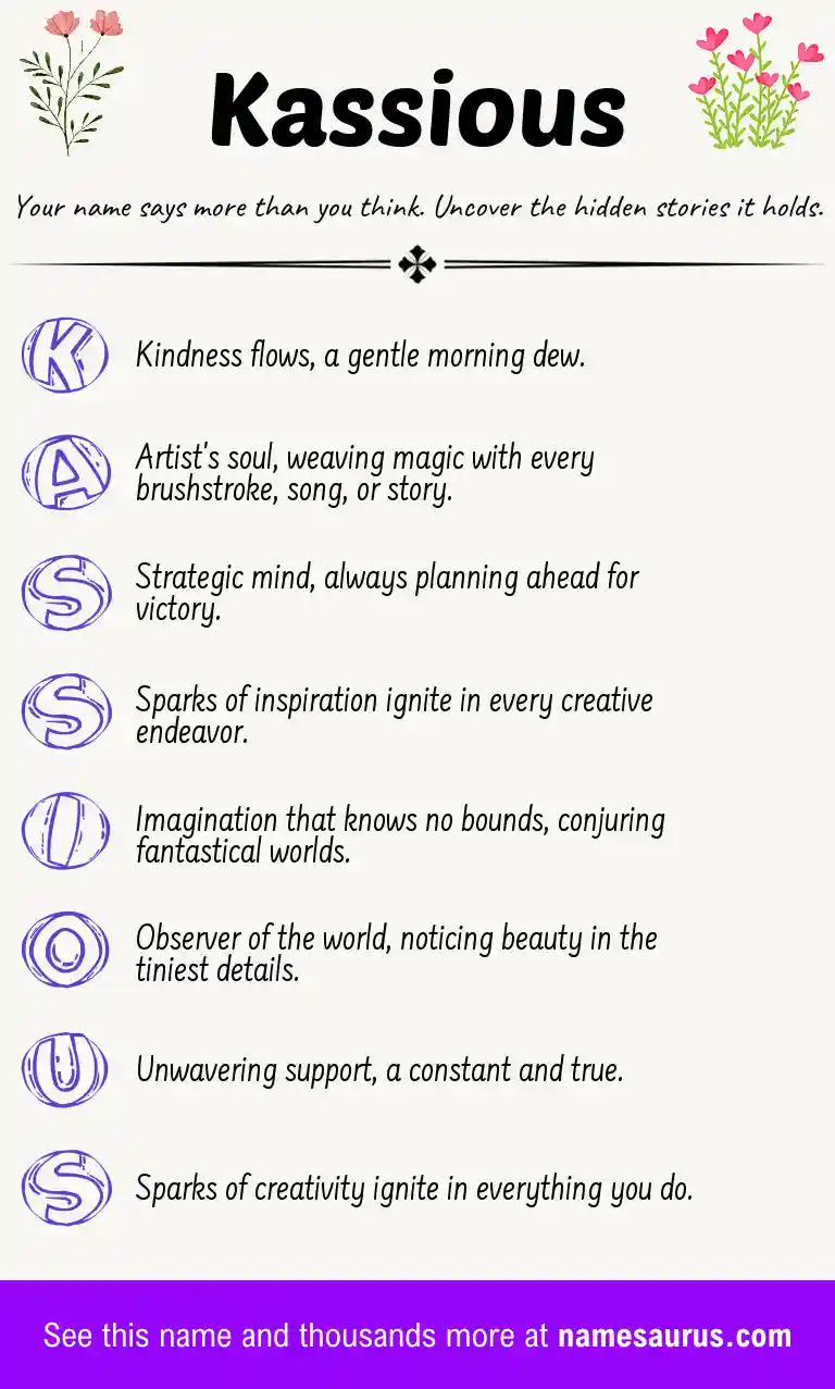 Acrostic poem about Kassious.