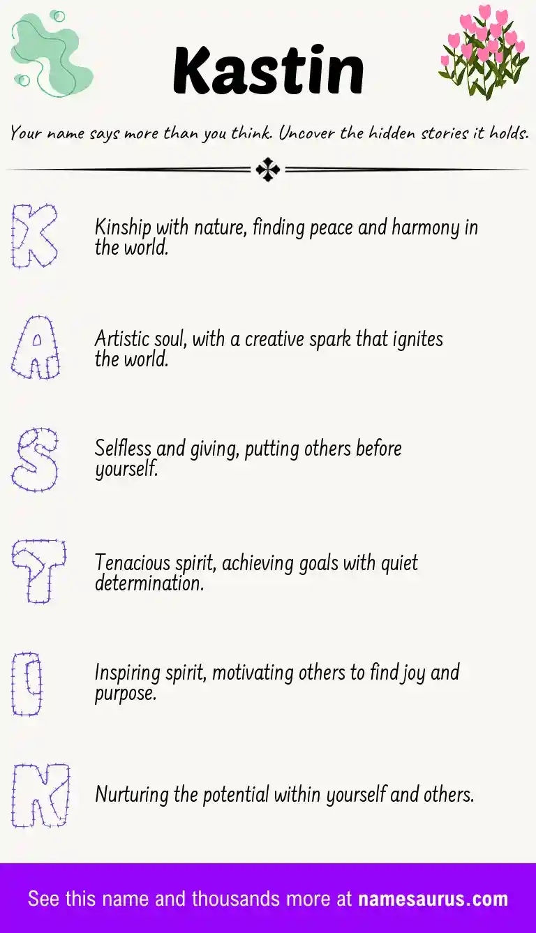 Acrostic poem about Kastin.