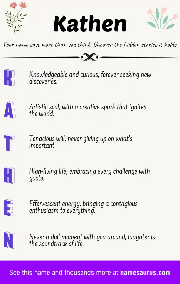 Acrostic poem about Kathen.