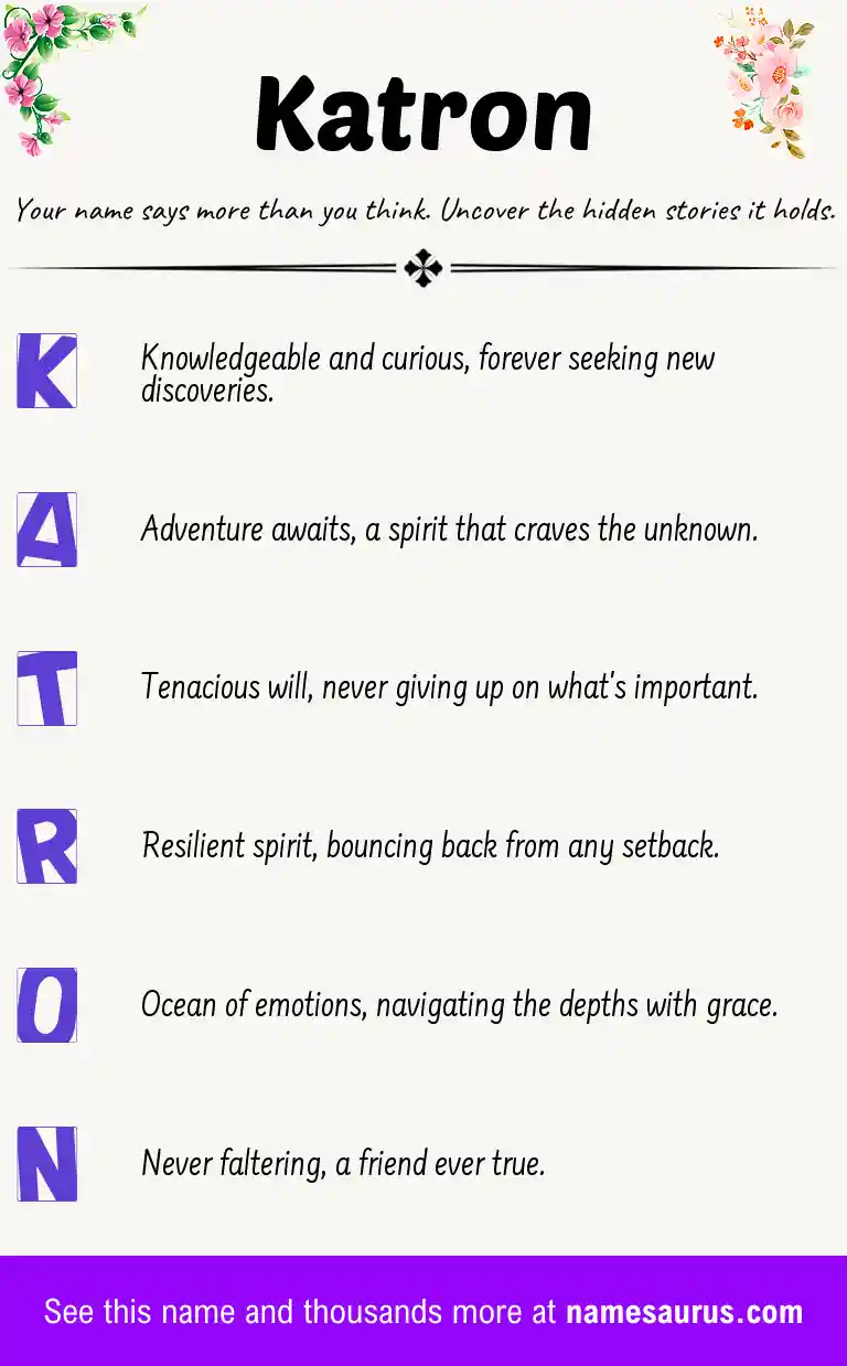Acrostic poem about Katron.