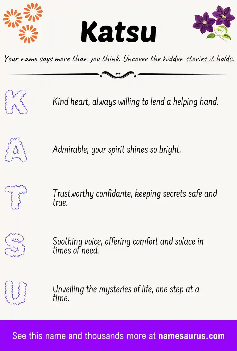 Acrostic poem about Katsu.