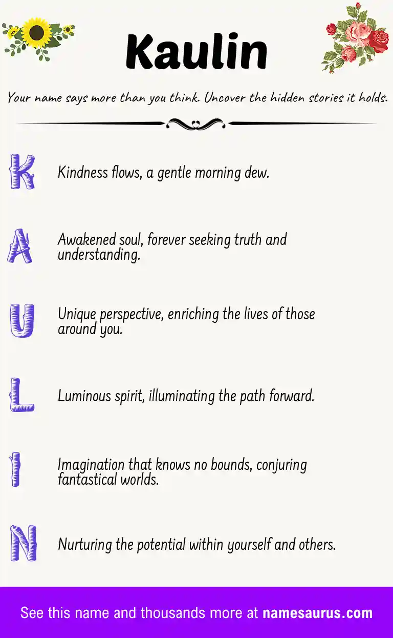 Acrostic poem about Kaulin.