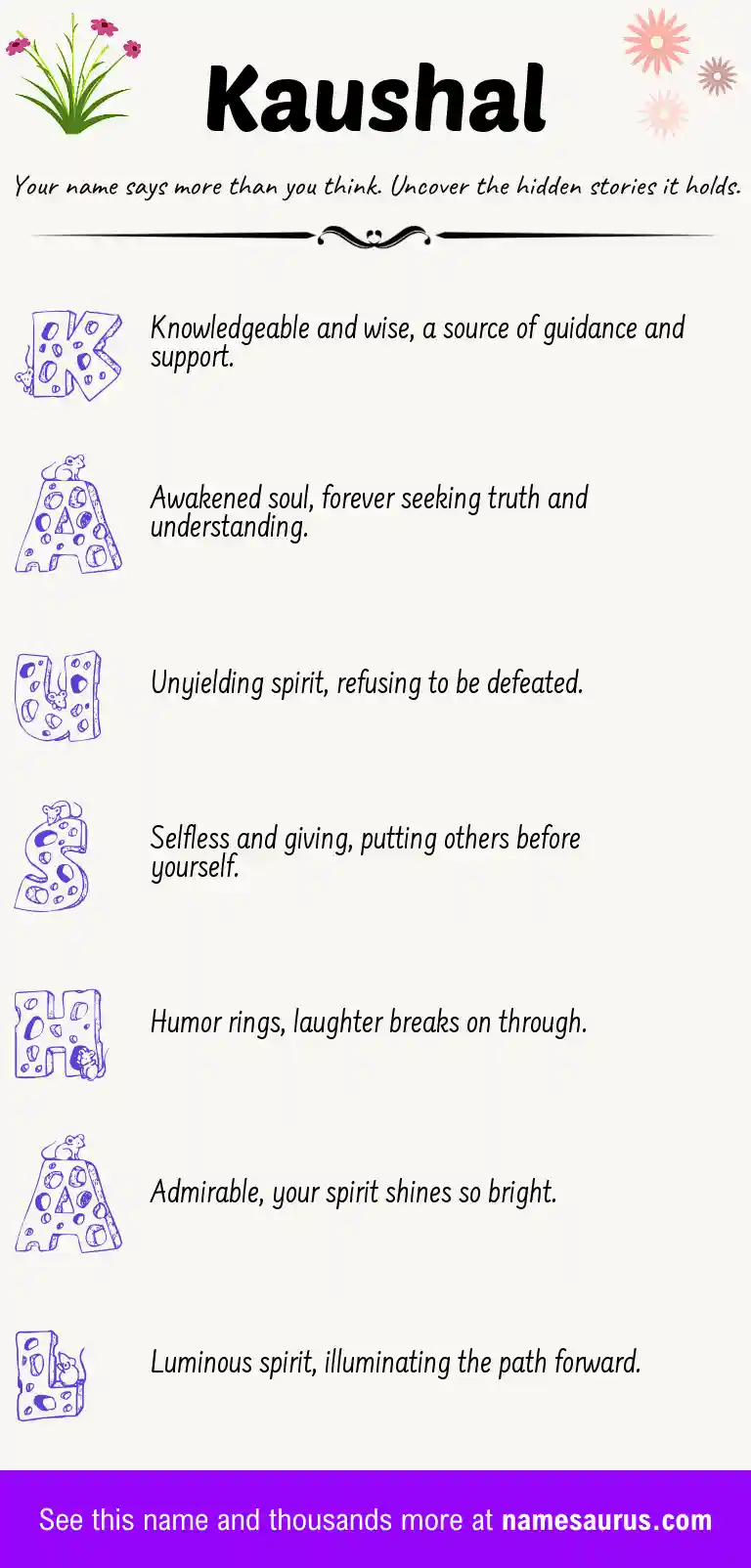 Acrostic poem about Kaushal.