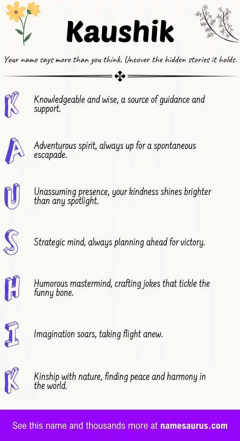 Acrostic poem about Kaushik.
