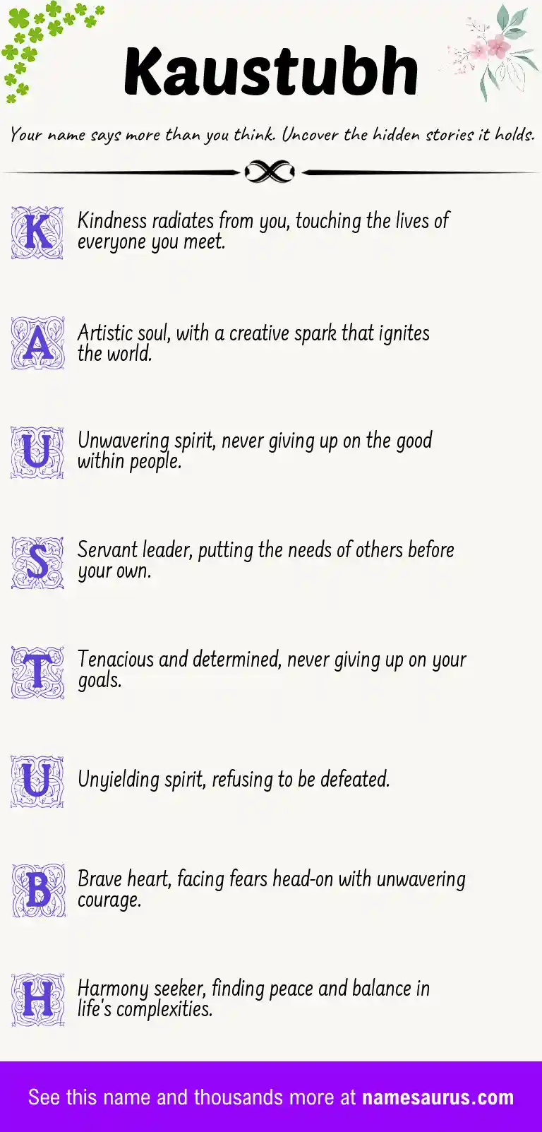 Acrostic poem about Kaustubh.
