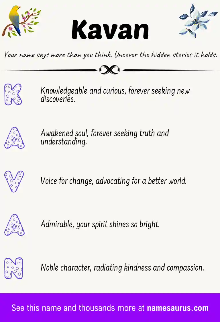 Acrostic poem about Kavan.