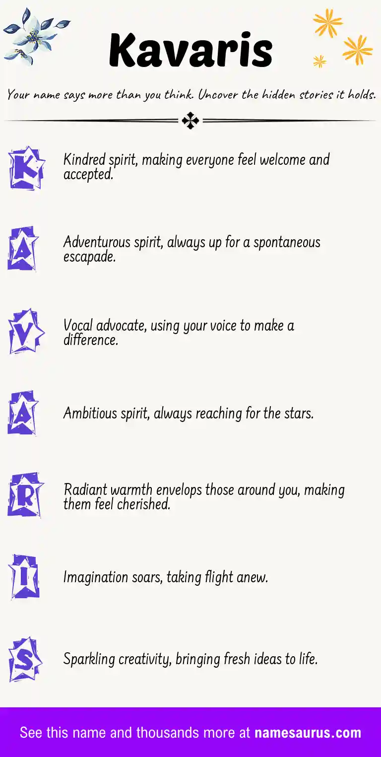 Acrostic poem about Kavaris.