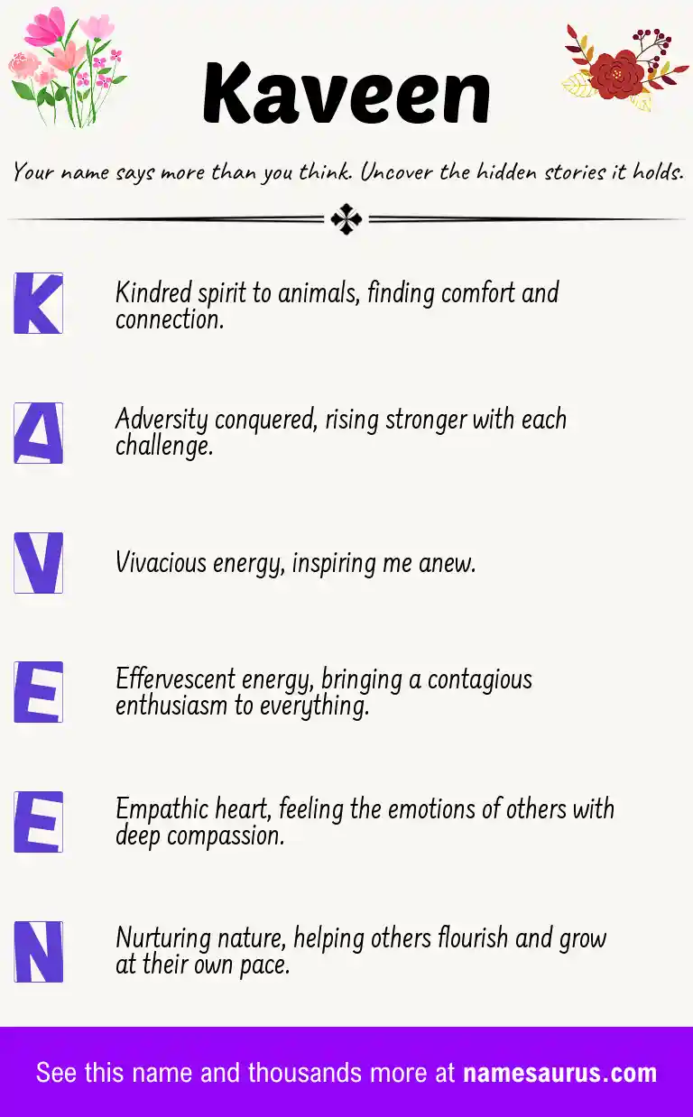 Acrostic poem about Kaveen.