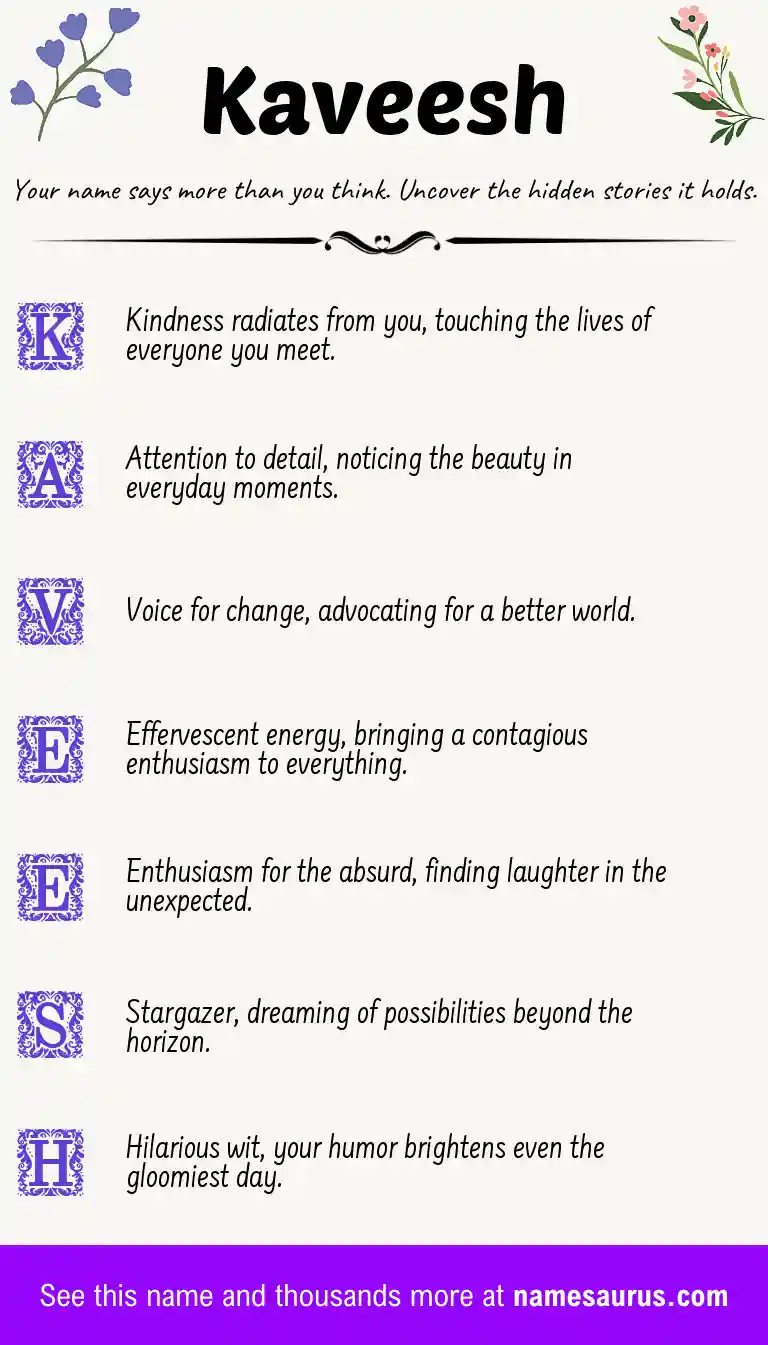 Acrostic poem about Kaveesh.