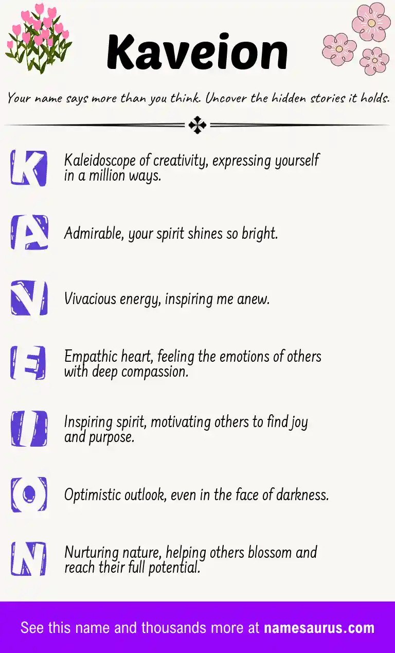 Acrostic poem about Kaveion.