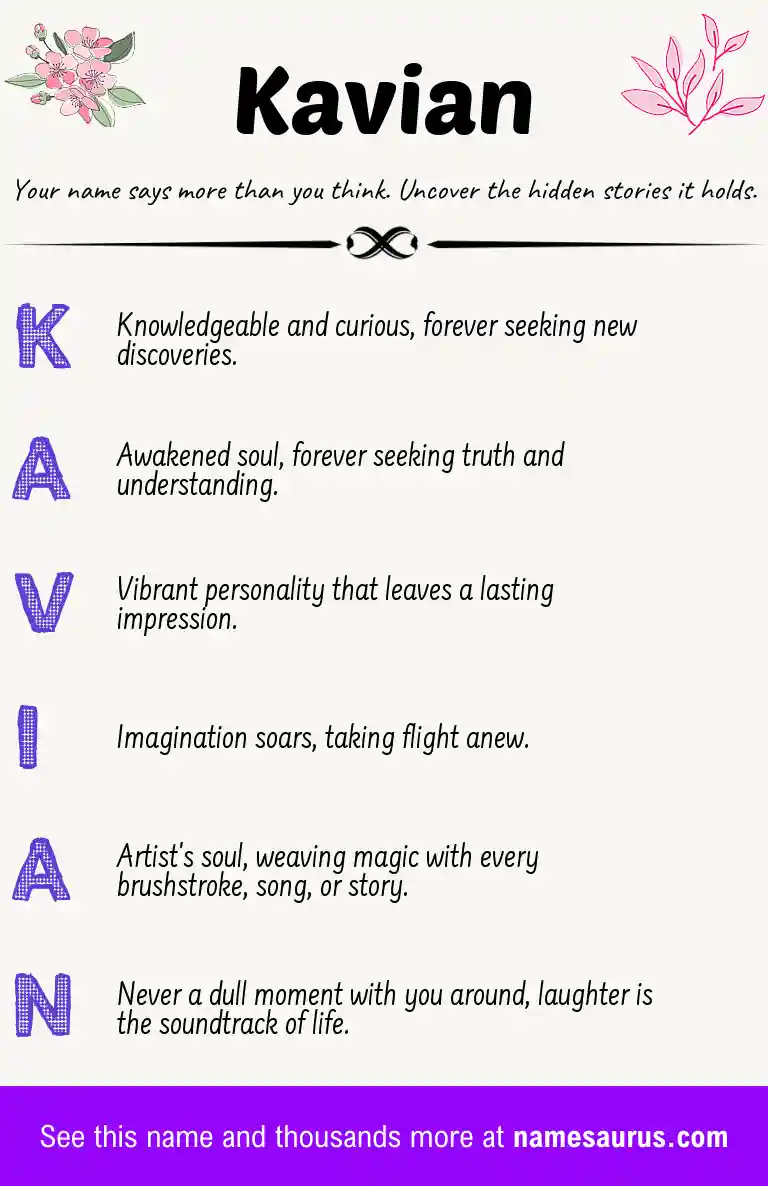 Acrostic poem about Kavian.