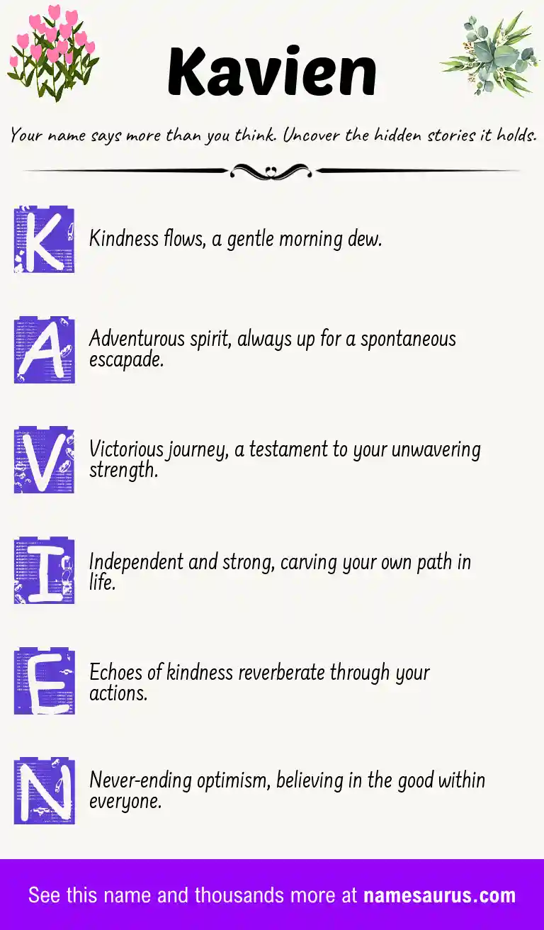 Acrostic poem about Kavien.