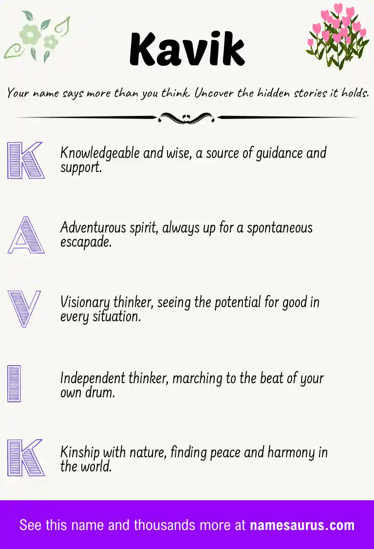 Acrostic poem about Kavik.