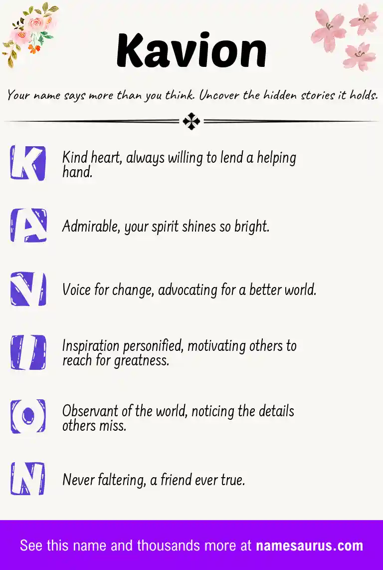 Acrostic poem about Kavion.