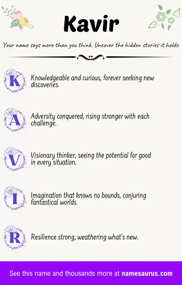 Acrostic poem about Kavir.