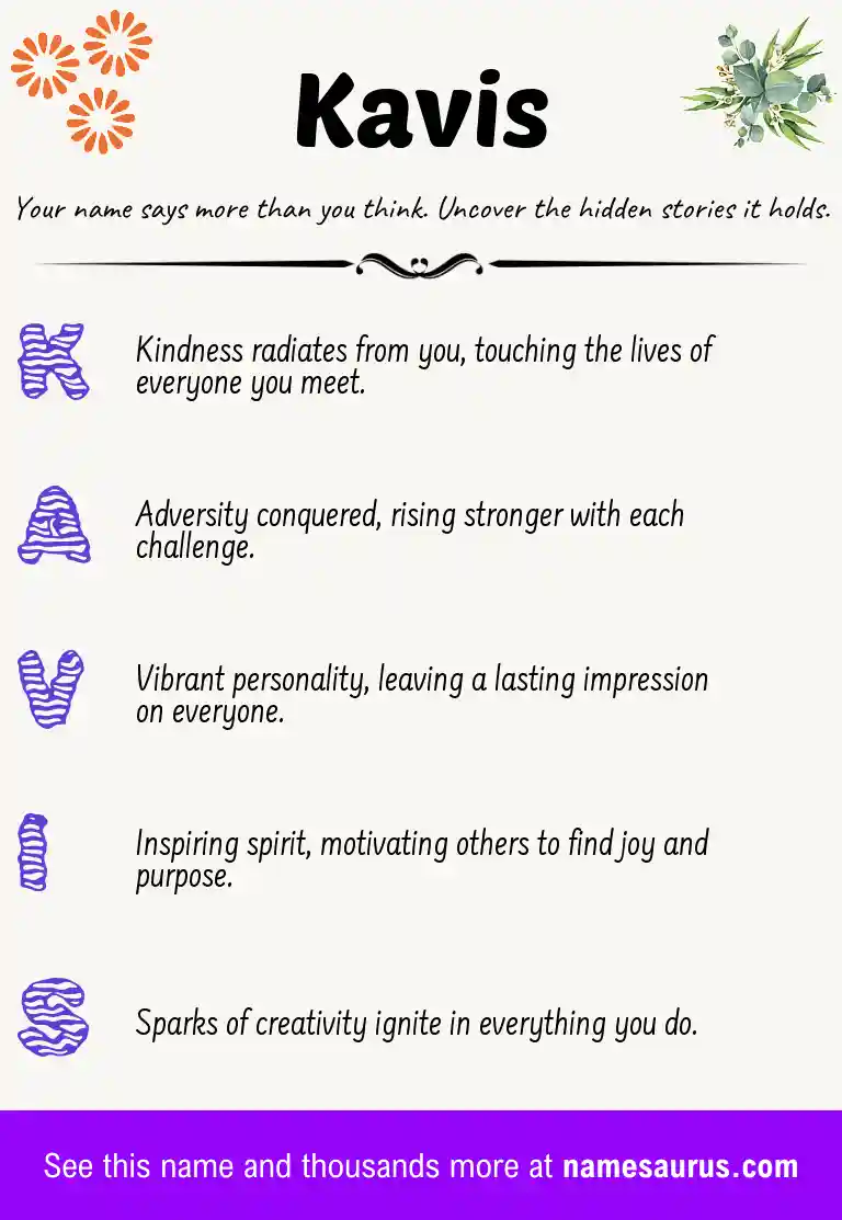 Acrostic poem about Kavis.