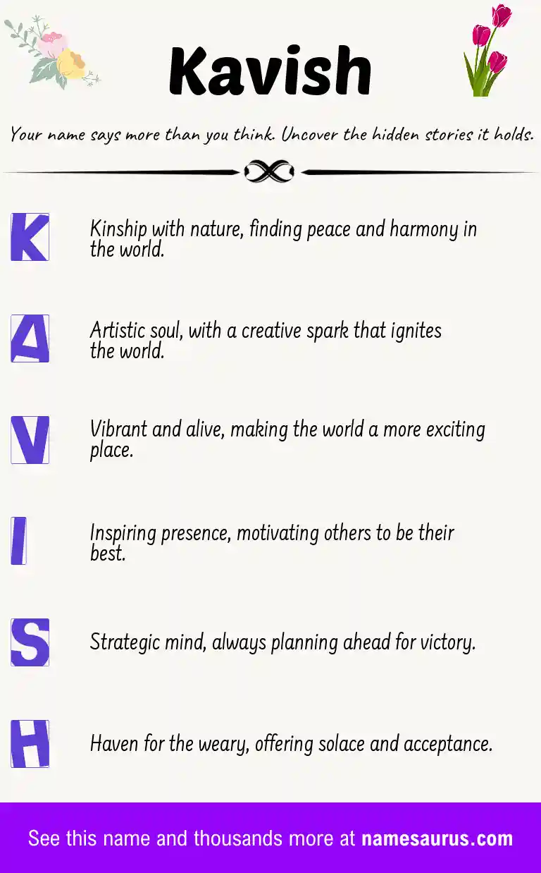 Acrostic poem about Kavish.