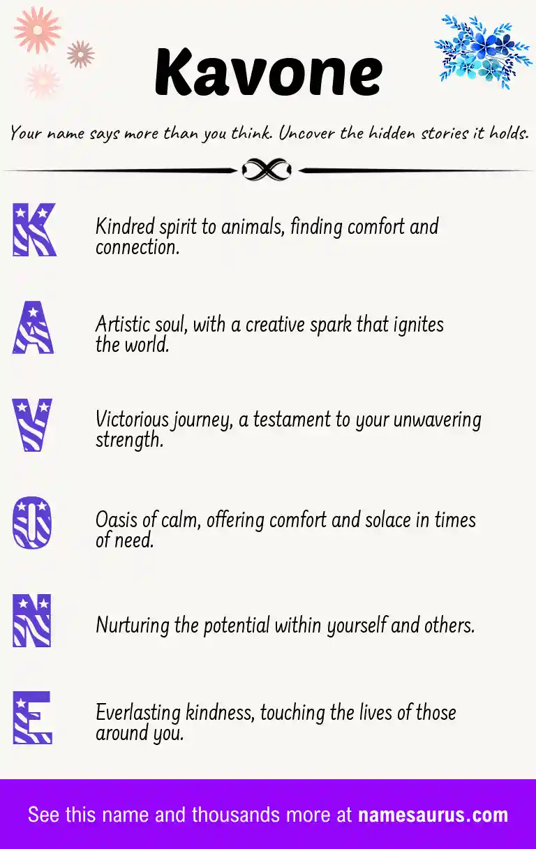 Acrostic poem about Kavone.