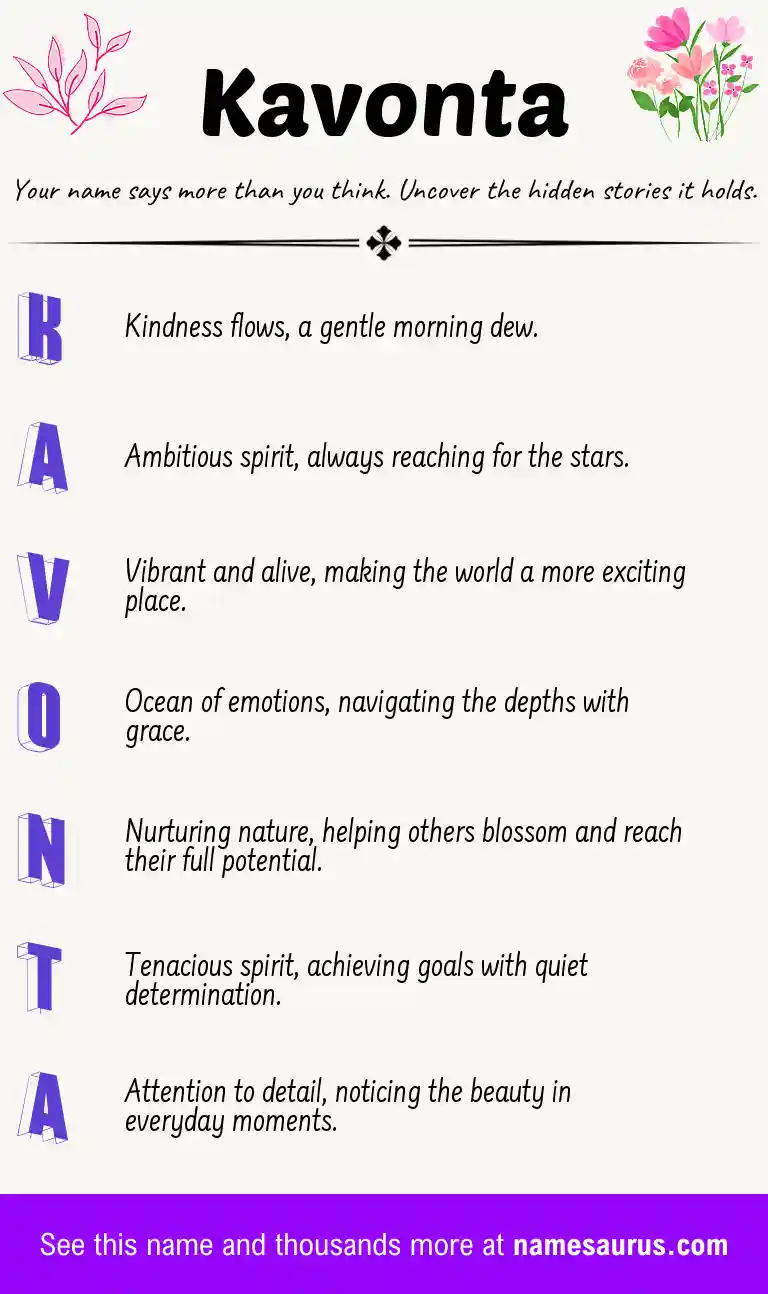 Acrostic poem about Kavonta.