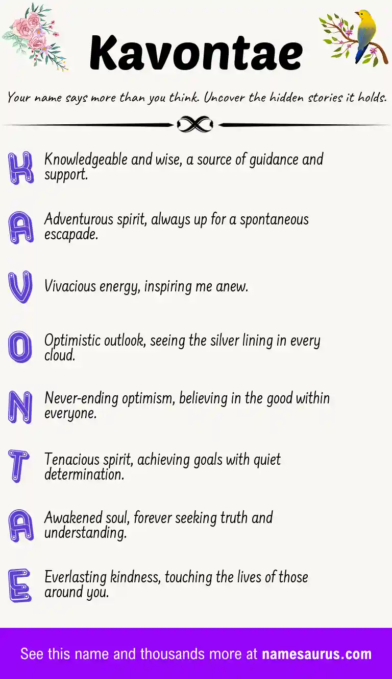 Acrostic poem about Kavontae.