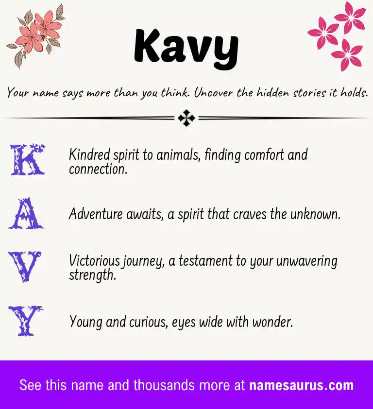 Acrostic poem about Kavy.