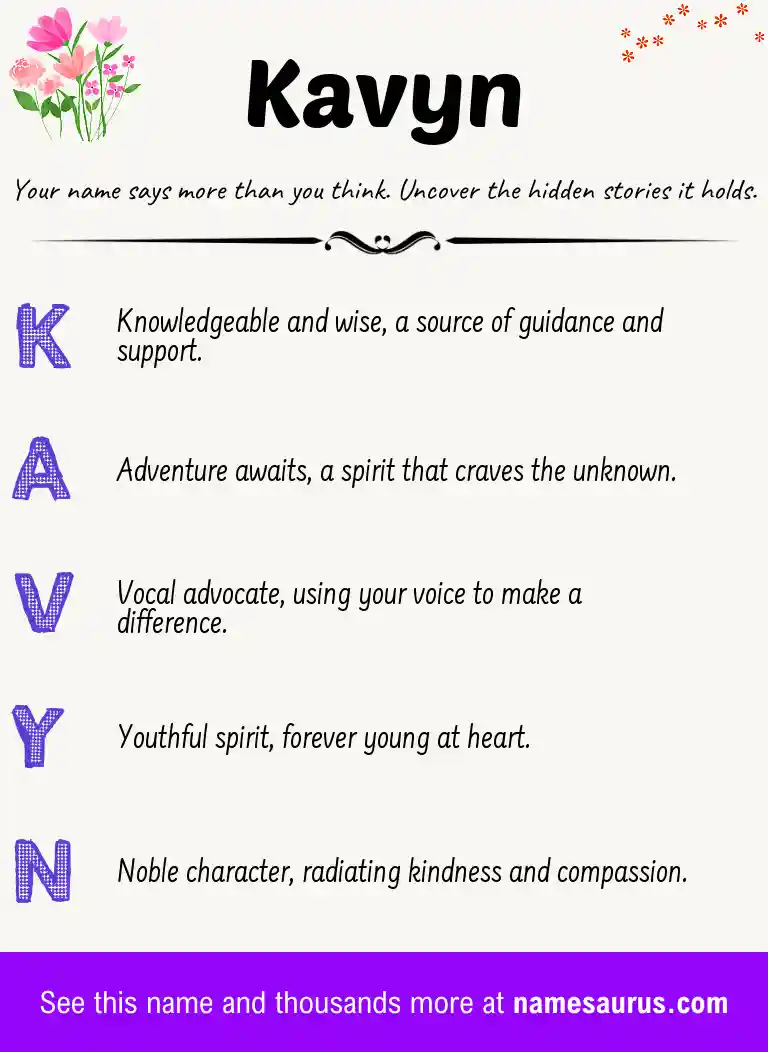 Acrostic poem about Kavyn.
