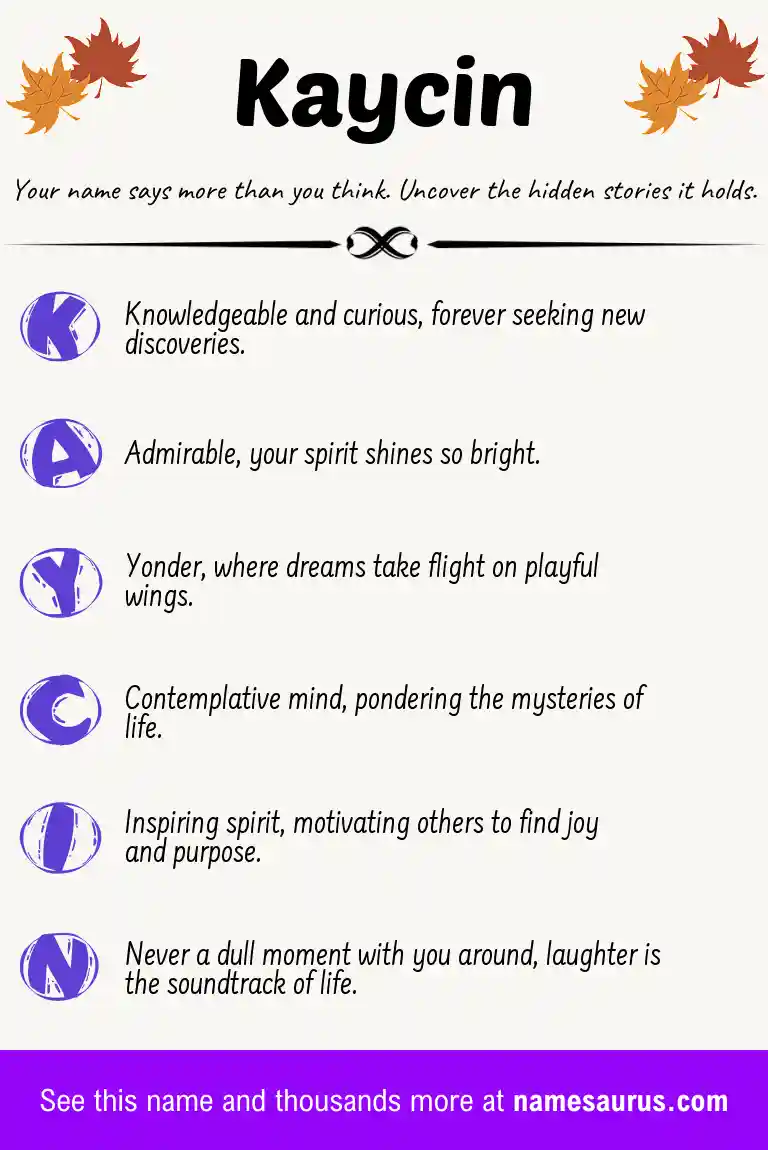 Acrostic poem about Kaycin.