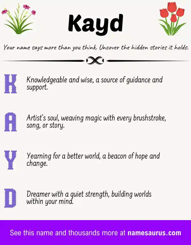Acrostic poem about Kayd.