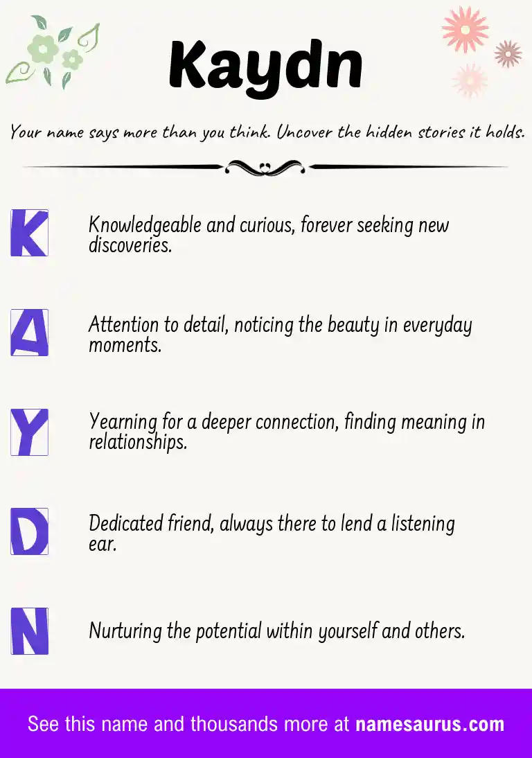 Acrostic poem about Kaydn.