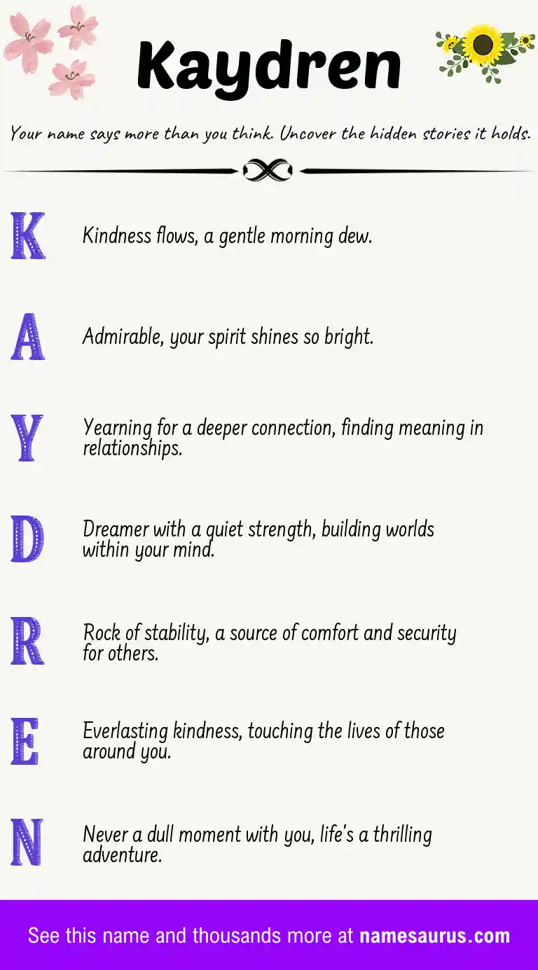 Acrostic poem about Kaydren.