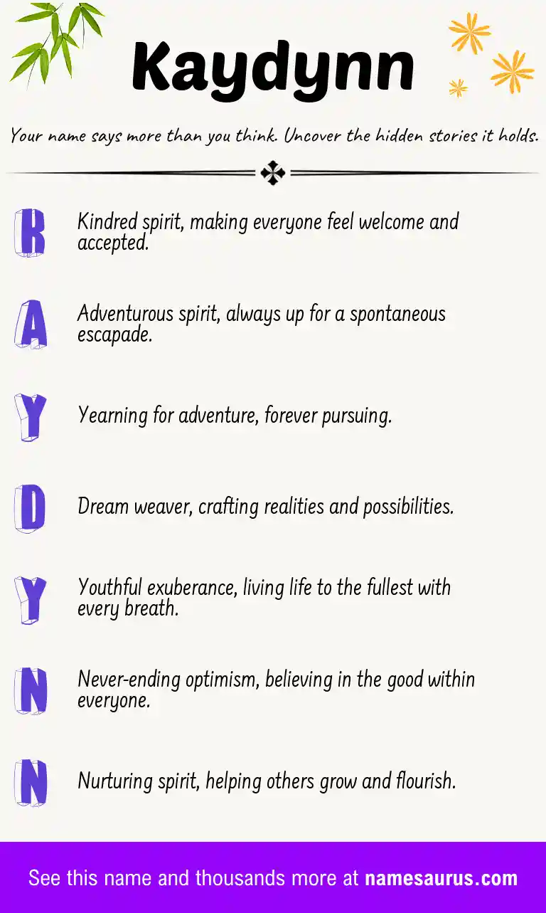 Acrostic poem about Kaydynn.