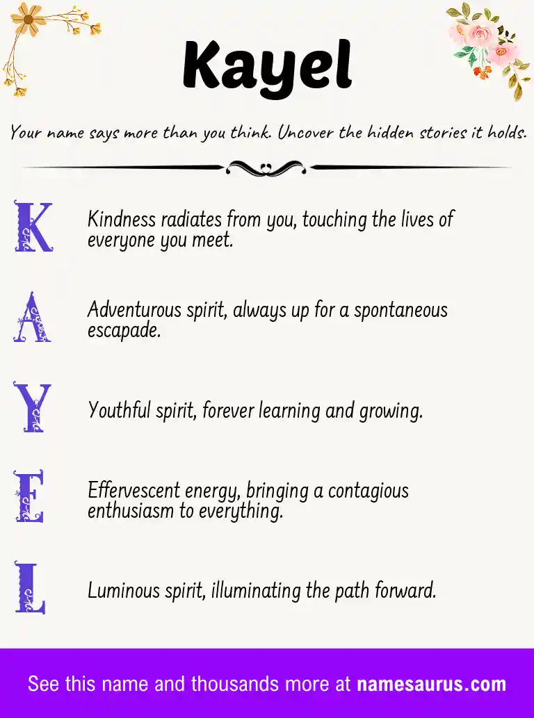 Acrostic poem about Kayel.