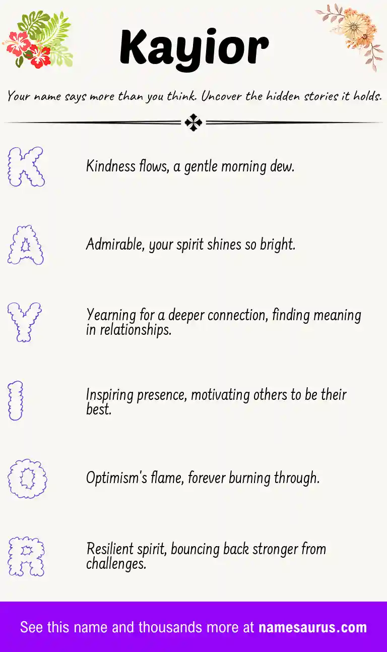 Acrostic poem about Kayior.