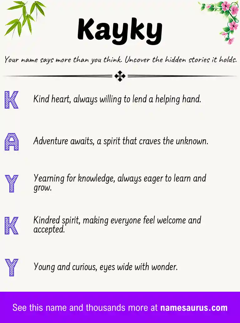 Acrostic poem about Kayky.