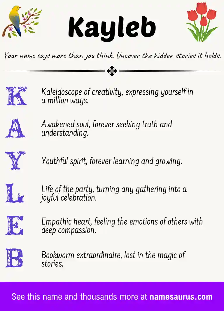Acrostic poem about Kayleb.