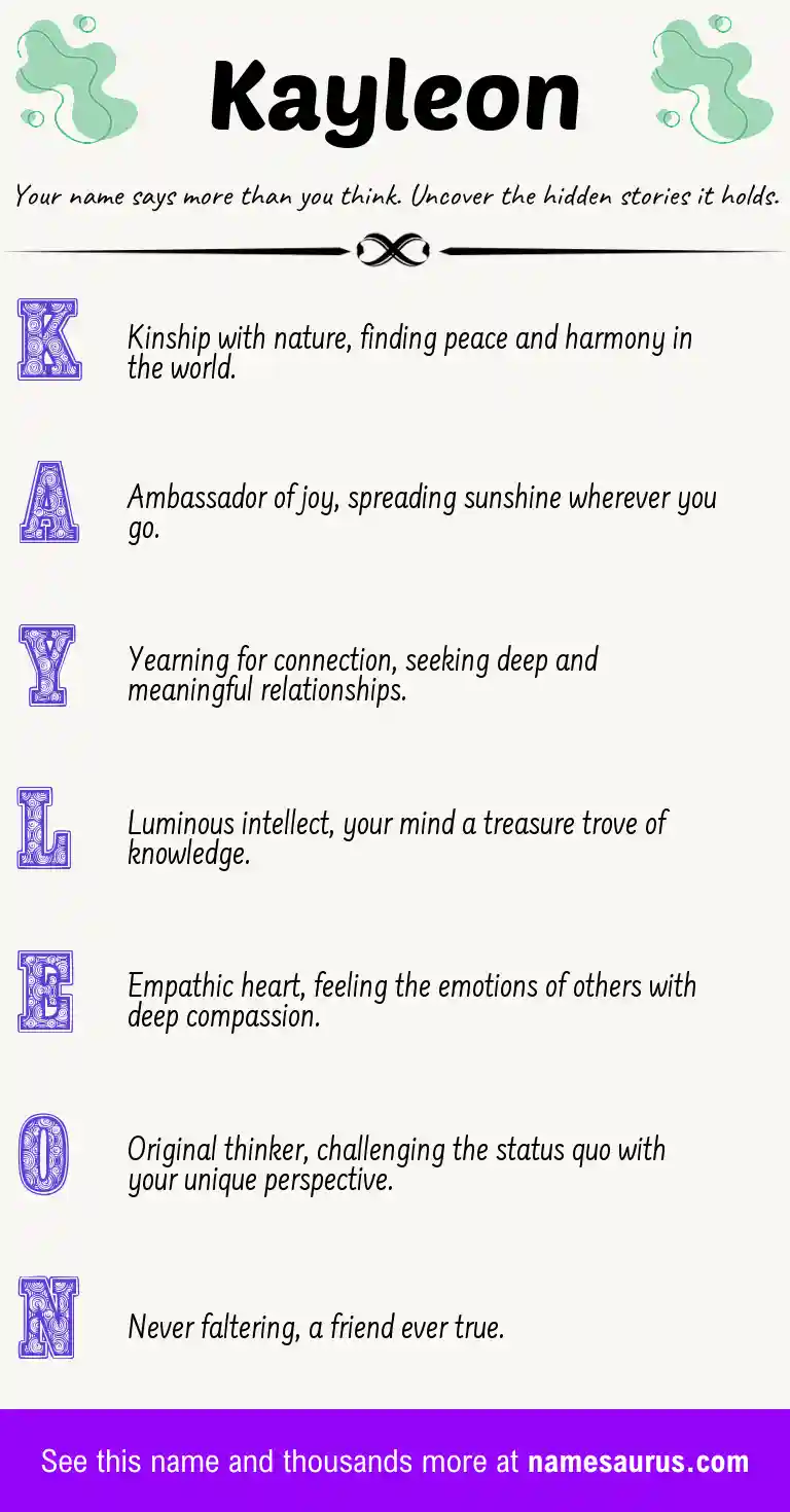Acrostic poem about Kayleon.