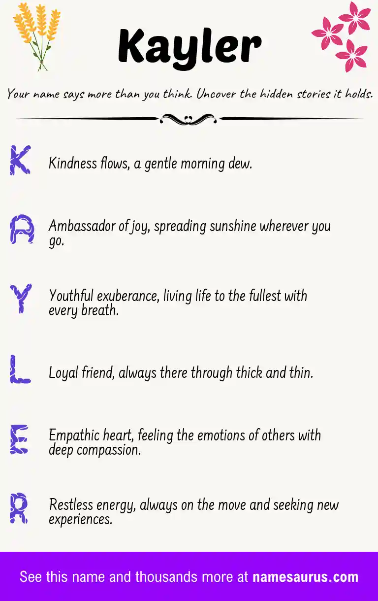 Acrostic poem about Kayler.