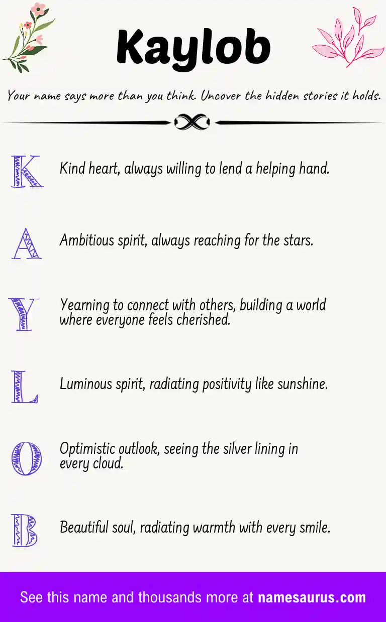 Acrostic poem about Kaylob.