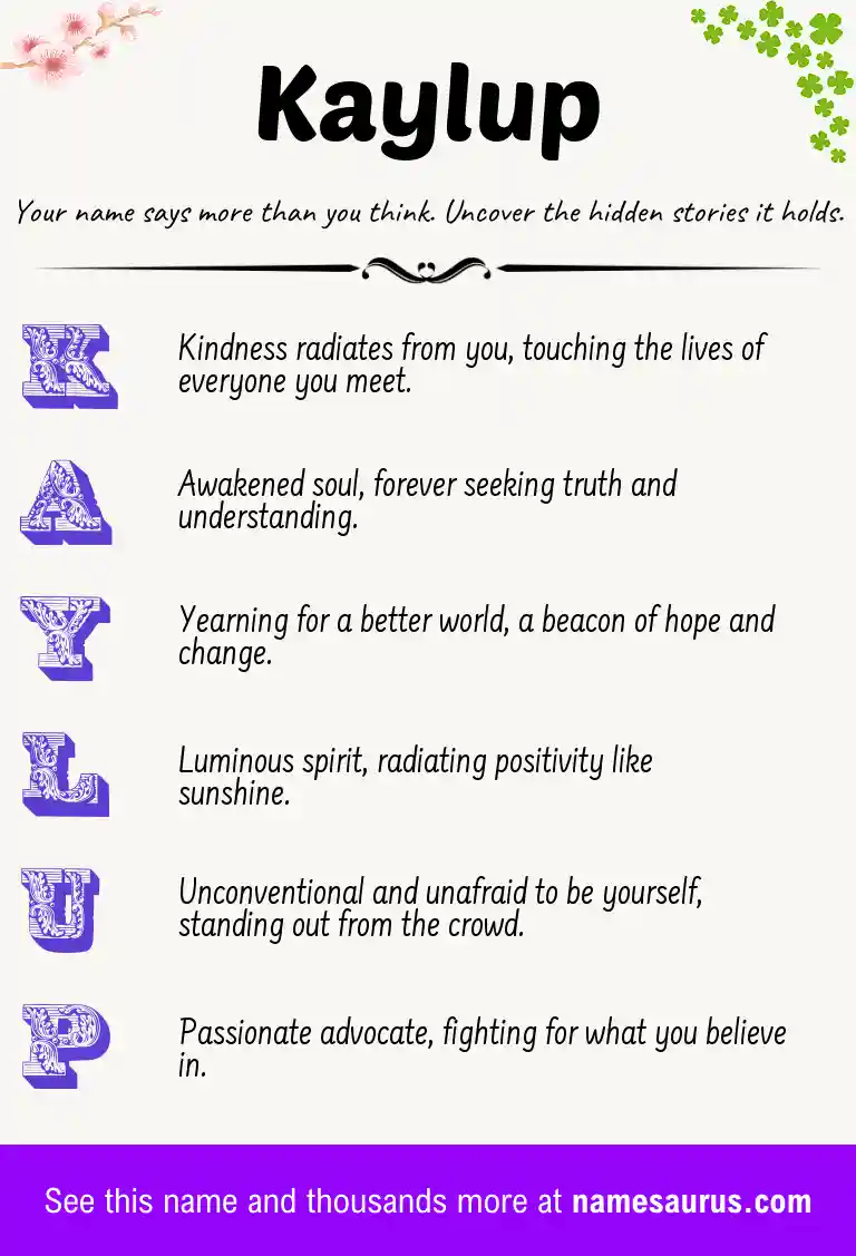 Acrostic poem about Kaylup.