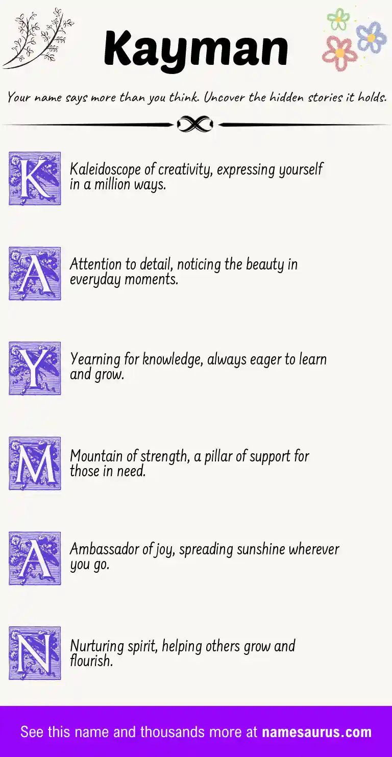 Acrostic poem about Kayman.