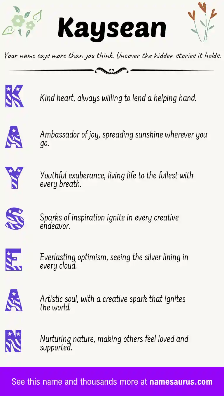 Acrostic poem about Kaysean.